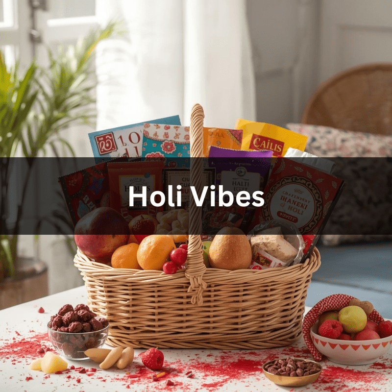 Festive Gourmet Fruit Gift Basket Holi
